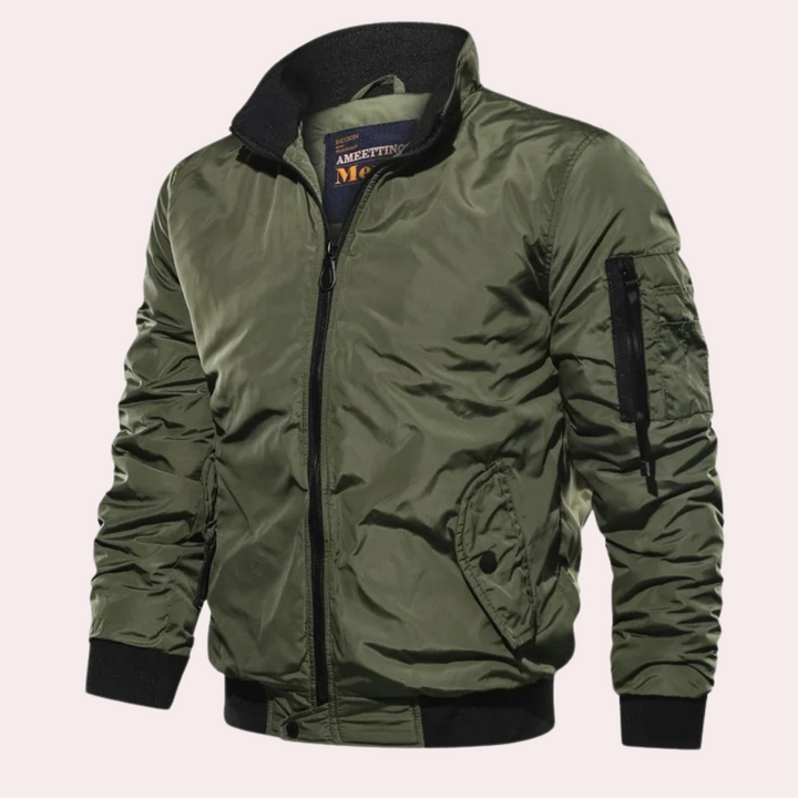 Reuben  | Men's Casual Zip-Up Bomber Jacket with Pockets