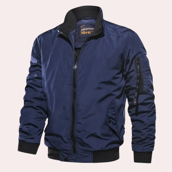 Reuben  | Men's Casual Zip-Up Bomber Jacket with Pockets