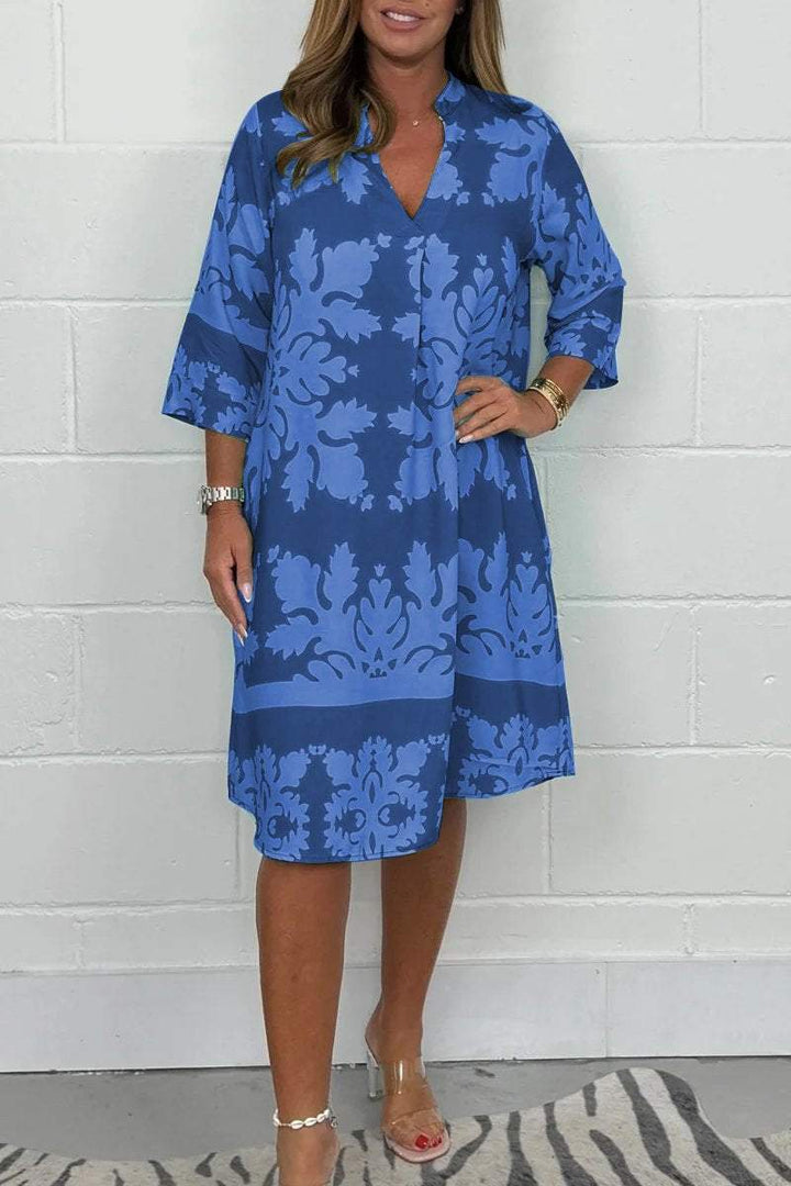 Alia | Elegant Printed Midi Summer Dress