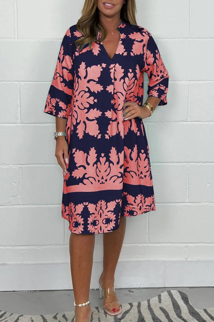 Alia | Elegant Printed Midi Summer Dress