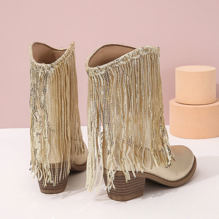 Mia | Women’s Pointed Toe Western Fringe Boots