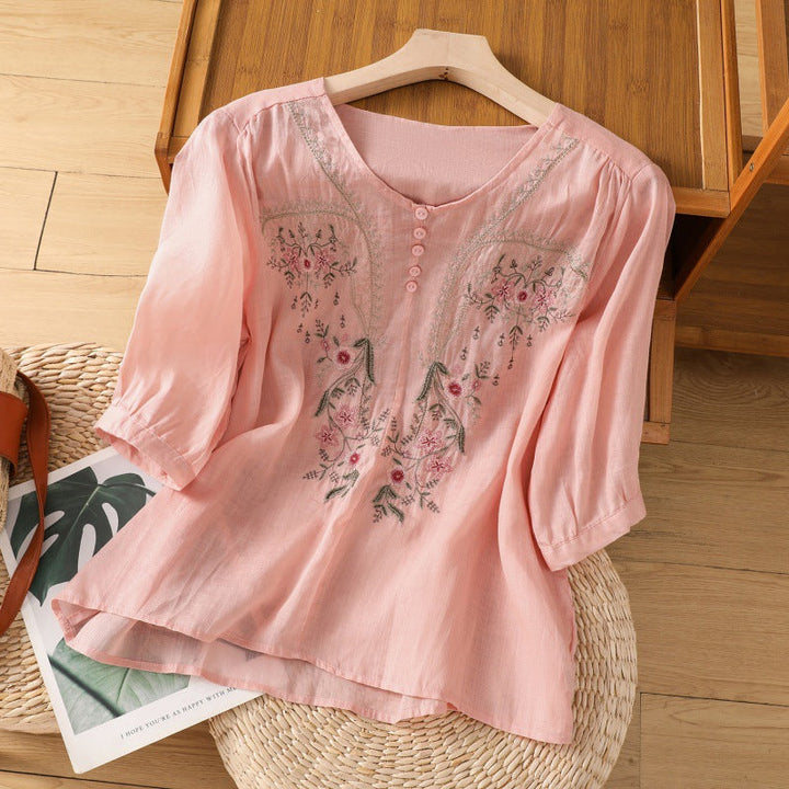Brielle™ | Embroidered Relaxed Blouse