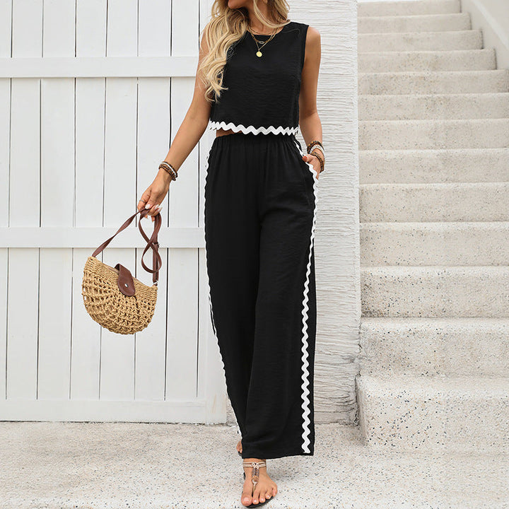 Demi | Women’s Chic Sleeveless Top and Palazzo Pants Set