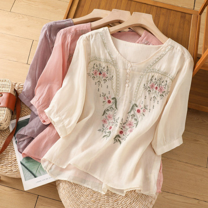 Brielle™ | Embroidered Relaxed Blouse