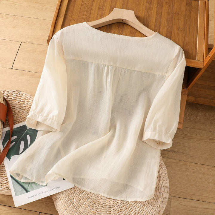 Brielle™ | Embroidered Relaxed Blouse