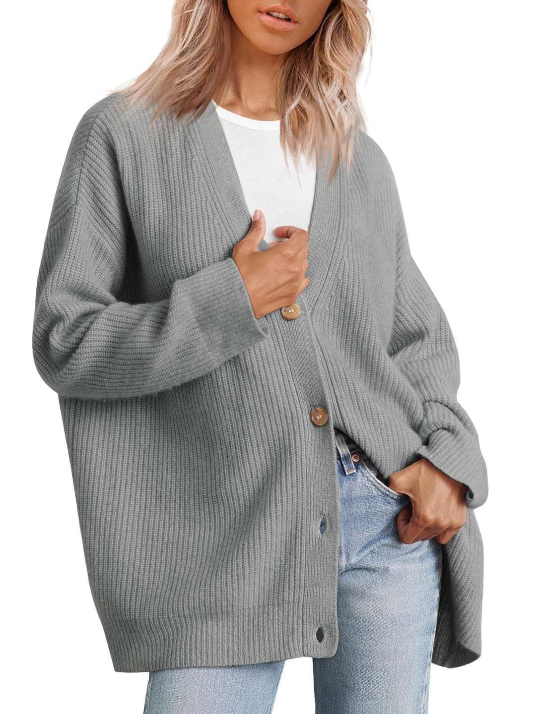 Katie | Women’s Relaxed Fit Long Sleeve Knit Cardigan