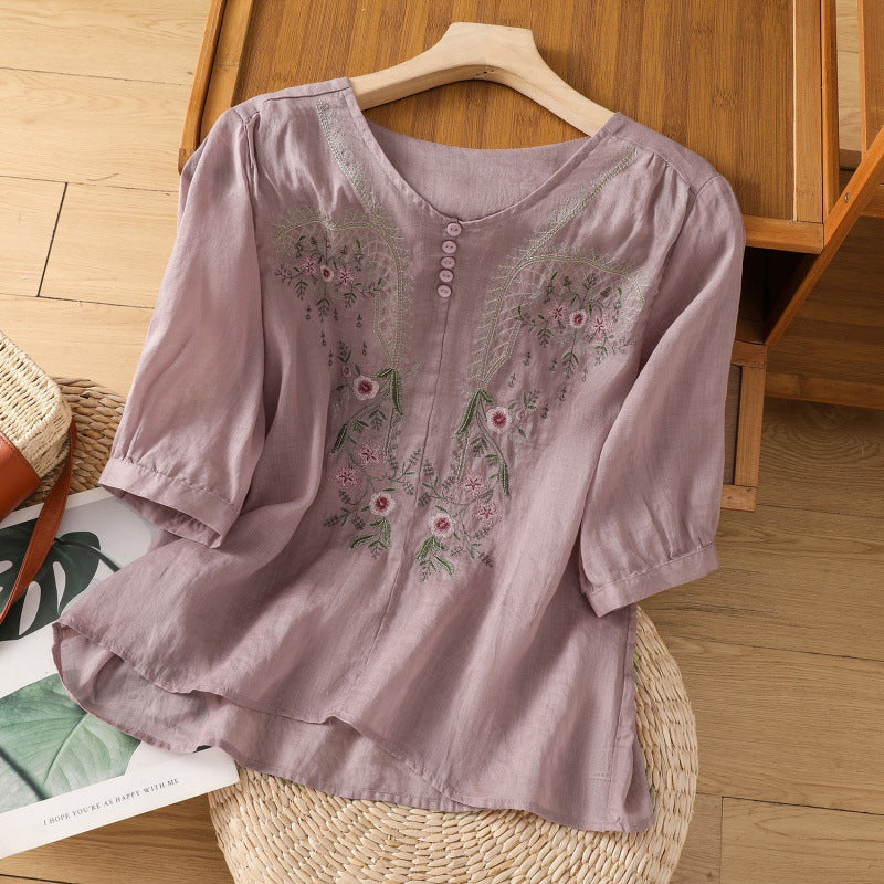 Brielle™ | Embroidered Relaxed Blouse