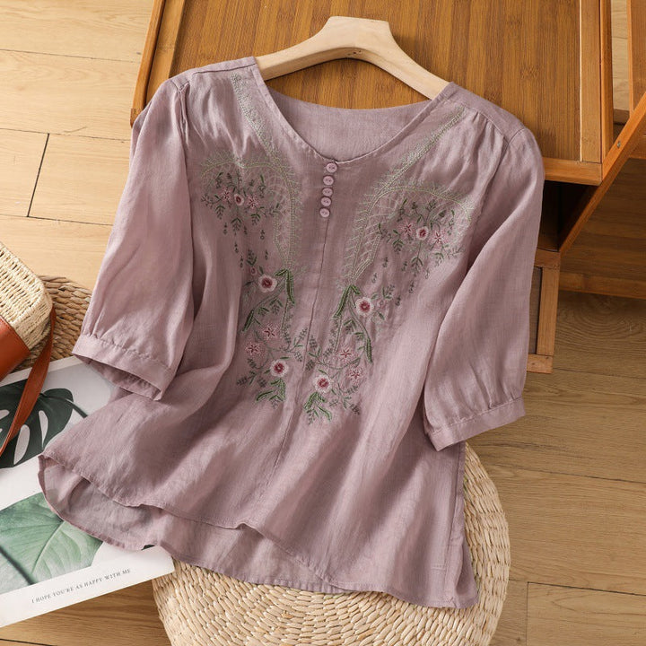 Brielle™ | Embroidered Relaxed Blouse
