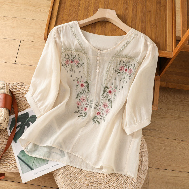 Brielle™ | Embroidered Relaxed Blouse