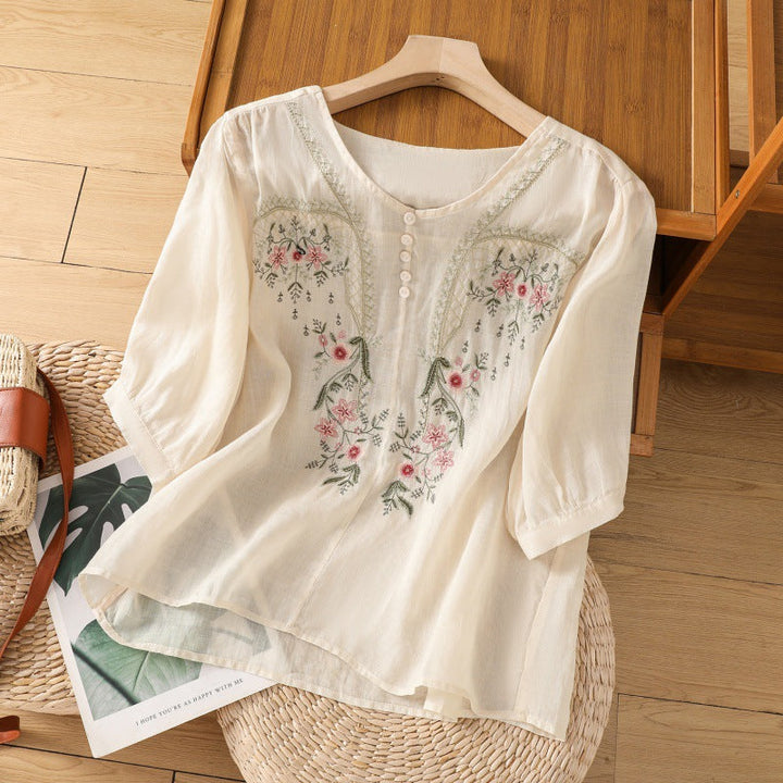 Brielle™ | Embroidered Relaxed Blouse