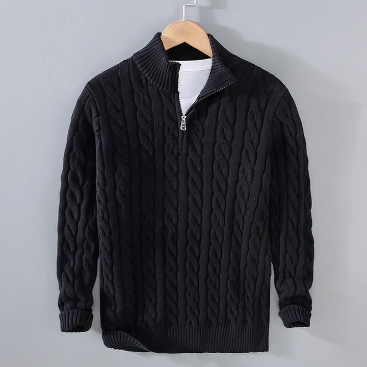 Bradley | Zip Neck Cable Knit Sweater for Men