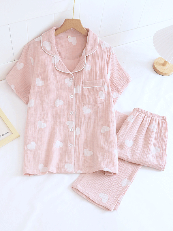 Jasmine | Women’s Short-Sleeve Button Down Pajama Set