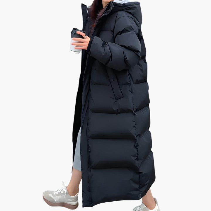 Lucy | Women’s Warm Hooded Full Length Puffer Coat