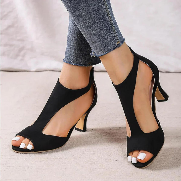 Katie | Women Open Toe Mid Heel Dressy Heels