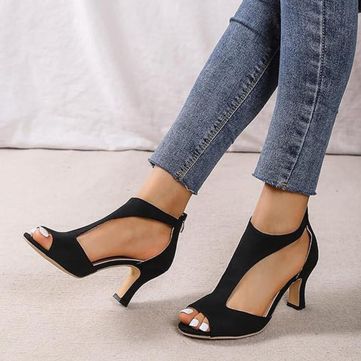 Katie | Women Open Toe Mid Heel Dressy Heels