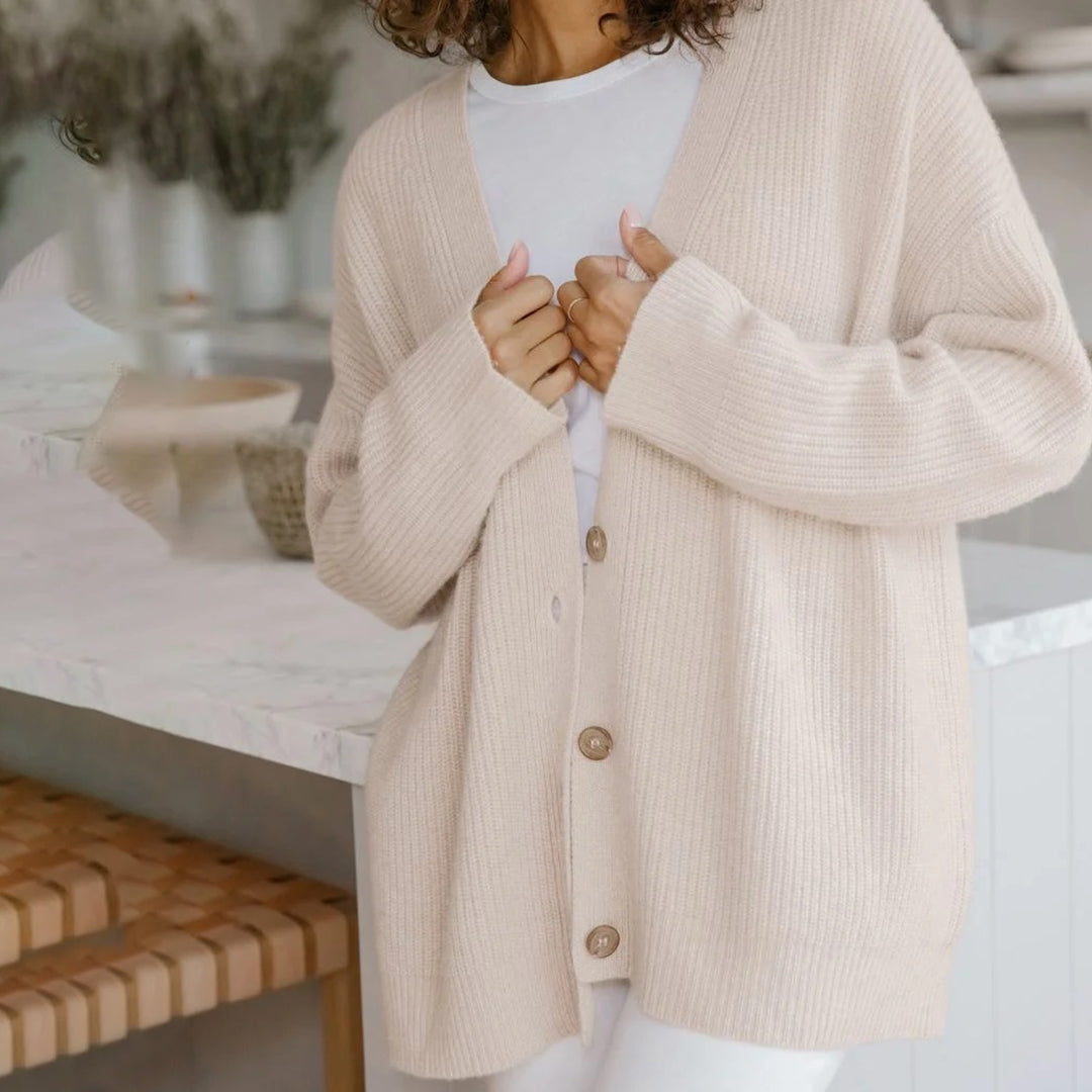 Bonnie | Women’s Oversized V-Neck Button Knit Cardigan