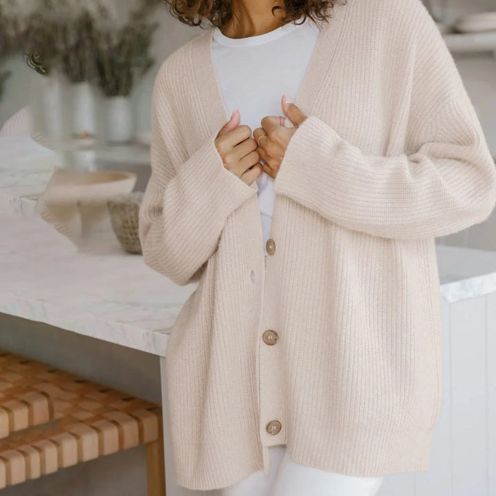 Bonnie | Women’s Oversized V-Neck Button Knit Cardigan