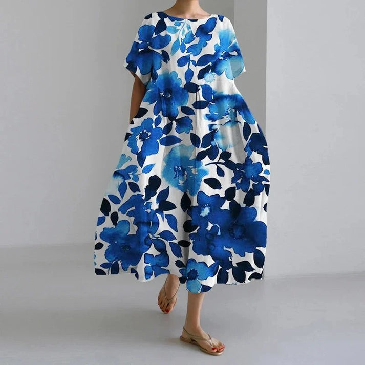Camille | Women’s Relaxed Fit Big Floral Pattern Dress