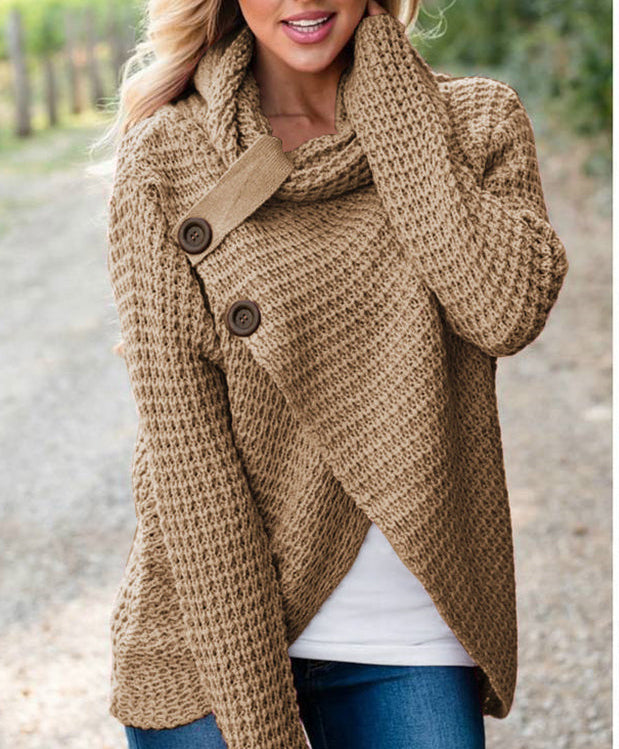 Eloise | Women’s Soft Warm High Neck Wrap Sweater