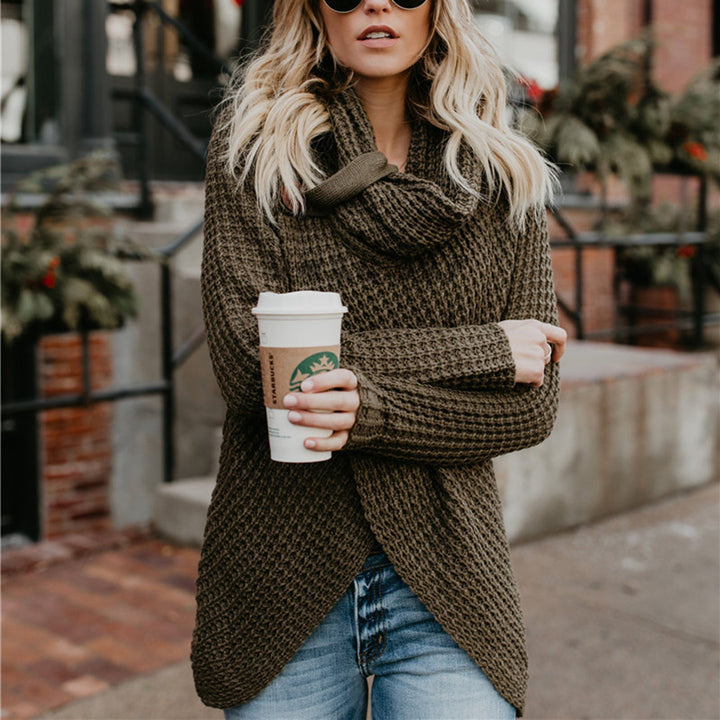 Eloise | Women’s Soft Warm High Neck Wrap Sweater