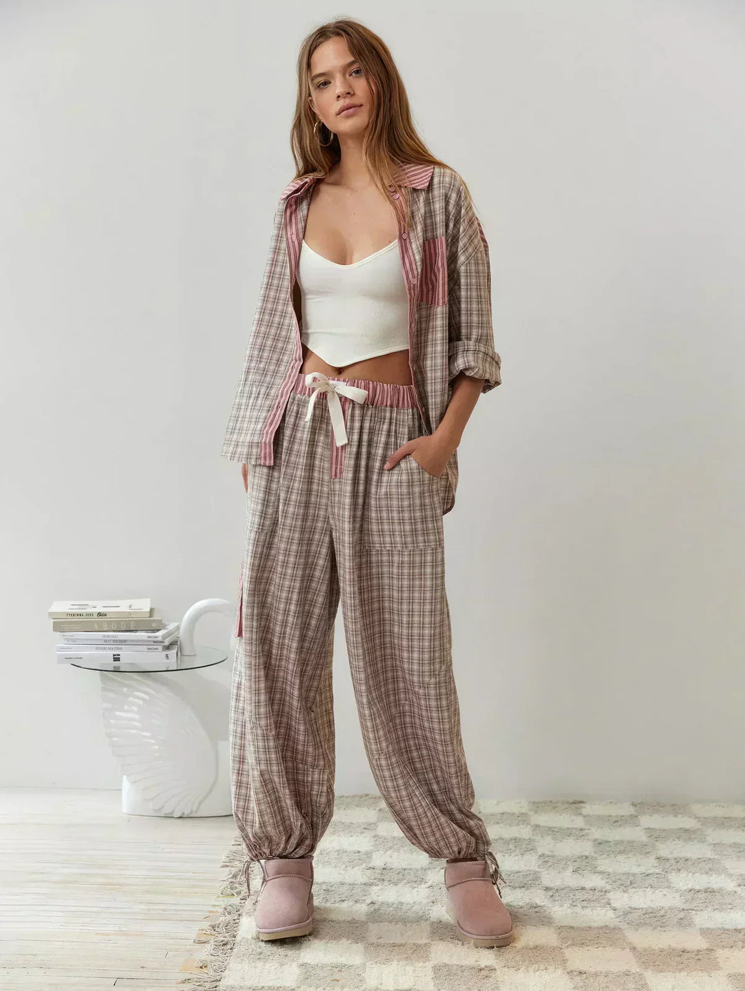 Natalie | Women Spring Plaid Two Piece Set