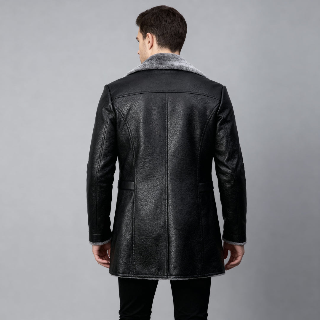 Michael | Men’s Winter Leather Jacket With Warm Fur Lining