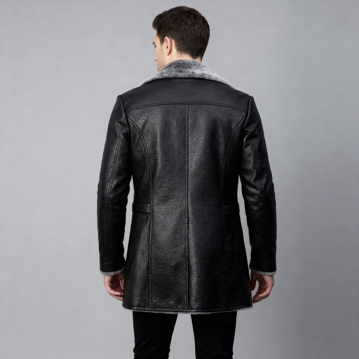 Michael | Men’s Winter Leather Jacket With Warm Fur Lining