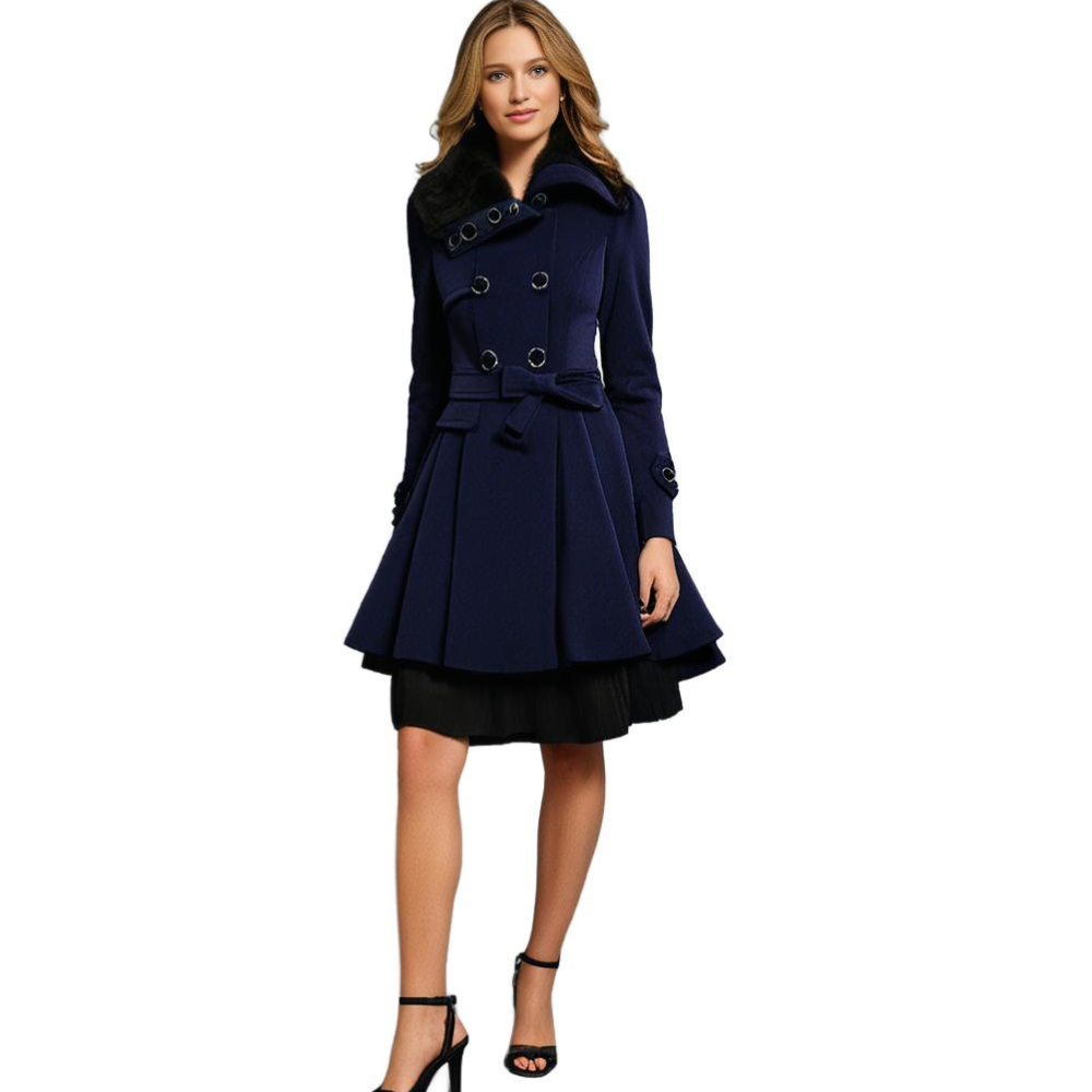 Lydia | Women’s Elegant Waist Tie Short Dress Coat