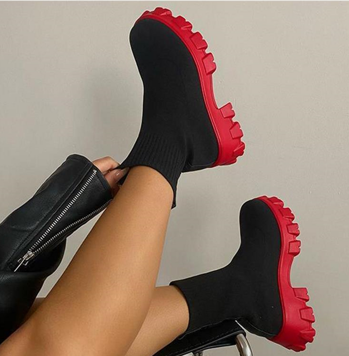 Freya | Trendy Women’s Thick Sole Sock Sneakers Boots