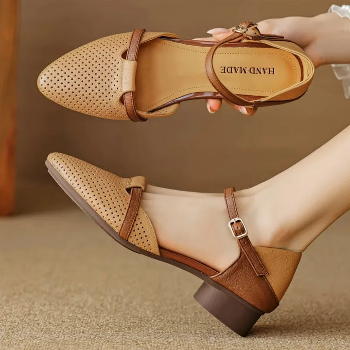 Amara | Block Leather Heels