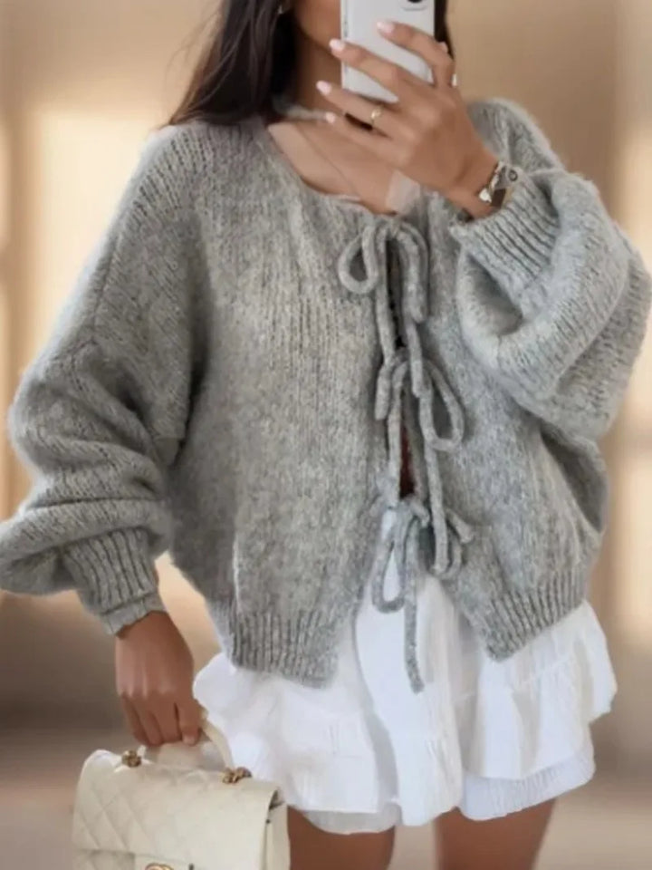 Ella | Women’s Soft Knit Cardigan with Bow Ties