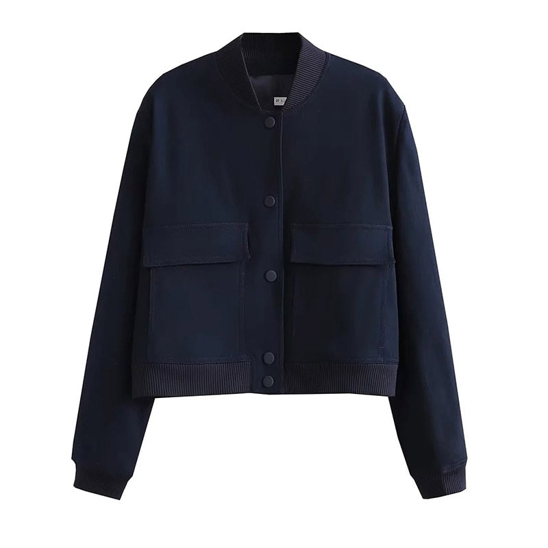 Bethany | Women’s Casual Snap Button Bomber Jacket