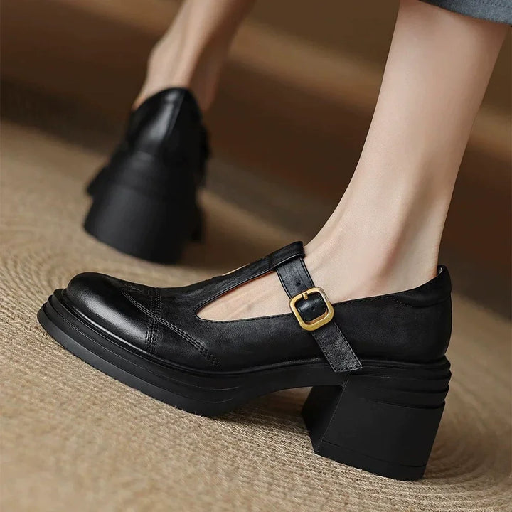 Daisy | Classic Women’s Leather T-Strap Shoes