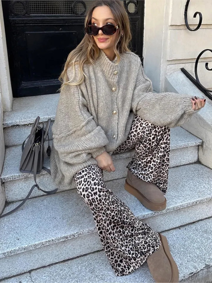 Laura | Women’s Soft Balloon Sleeve Knit Cardigan