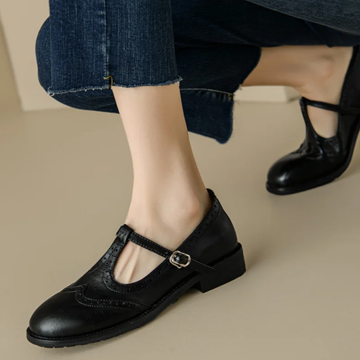 Demi | Classic Women’s Leather T-Strap Shoes