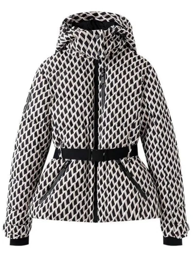 Katie | Women’s Belted Hooded Front Zip Puffer Jacket