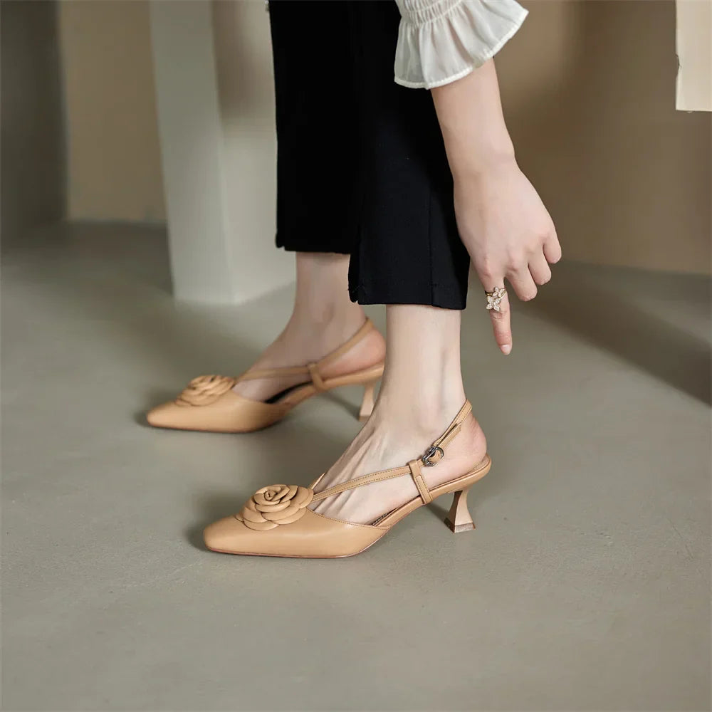 Roselle | Genuine Leather Slingbacks