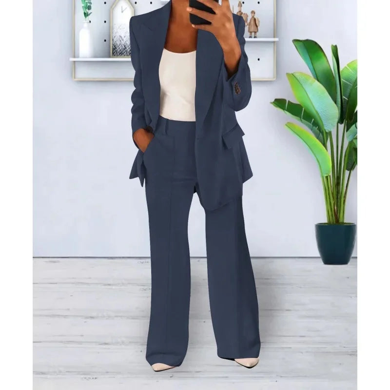 Camille | Chic Formal Suit Set with Tailored Long Blazer for Women