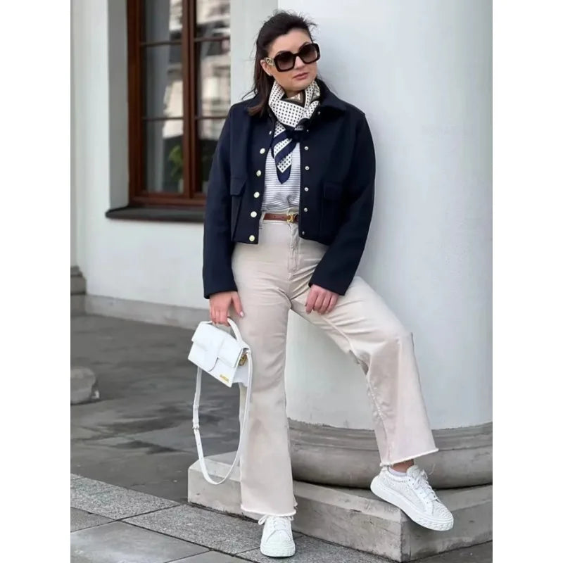 Madeline | Women’s Button-Up Short Utility Style Jacket