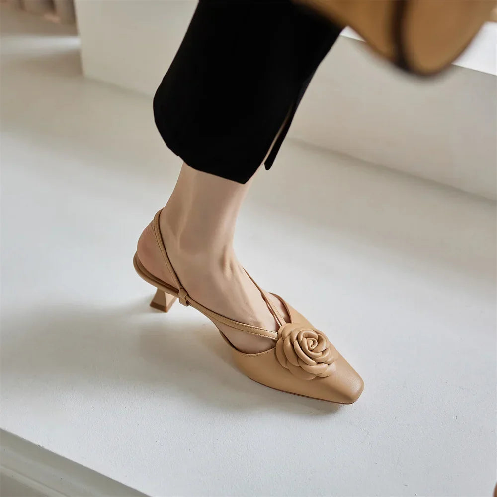 Roselle | Genuine Leather Slingbacks