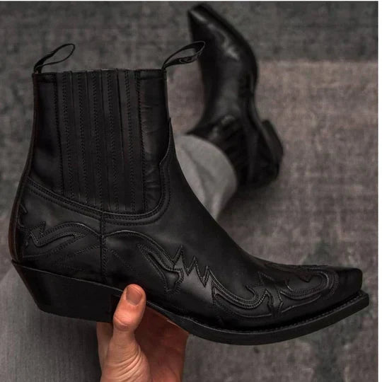 Bradley | Men’s Vintage Cowboy Boots with Stitching