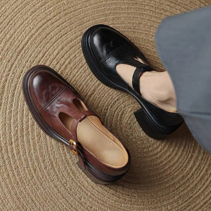 Daisy | Classic Women’s Leather T-Strap Shoes