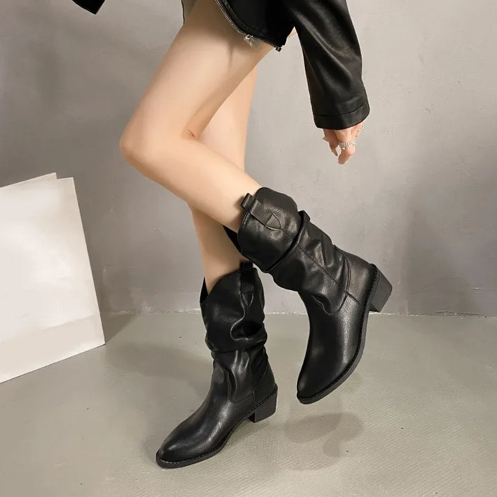 Bethany | Women’s Leather Knee-High Boots with Heels