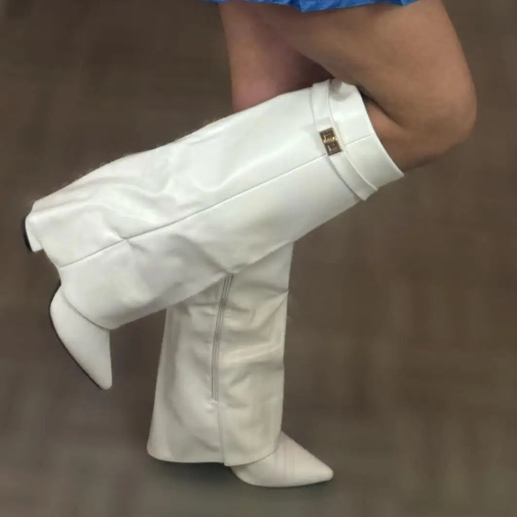 Ella | Women’s Leather Thigh-High Boots with Buckle