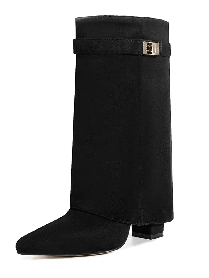 Eloise | Women’s Leather Thigh-High Boots with Buckle