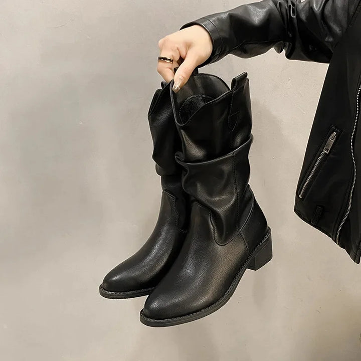 Bethany | Women’s Leather Knee-High Boots with Heels