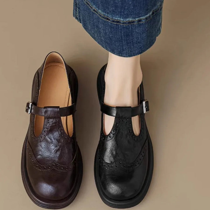Clara | Classic Women’s Leather T-Strap Shoes