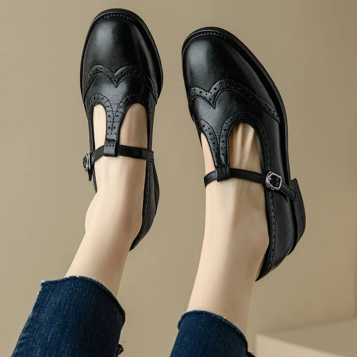 Demi | Classic Women’s Leather T-Strap Shoes