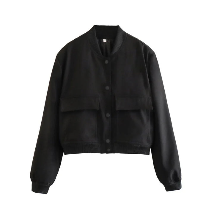 Nancy | Women’s Trendy Button Front Cropped Jacket