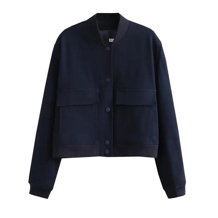 Nancy | Women’s Trendy Button Front Cropped Jacket